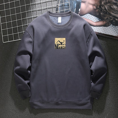 American style loose round neck pullover sweatshirt